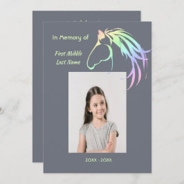 Memorial Service Invite Watercolor Pastel Horse 招待状