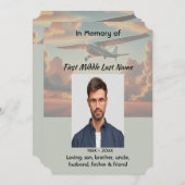 Memorial Service Pilot Airplane Flying Sunset 招待状 (正面/裏面)