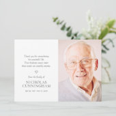 Memorial Simple Modern Photo サンキューカード (スタンド正面)