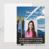 Memorial Skiing Skier Cross-country Thank you サンキューカード (正面/裏面)