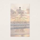 Memorial Sunset Beach Photo Cross Prayer Card (裏面)