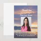 Memorial Sunset Evening Sky Dusk heaven  Thank you サンキューカード (正面/裏面)