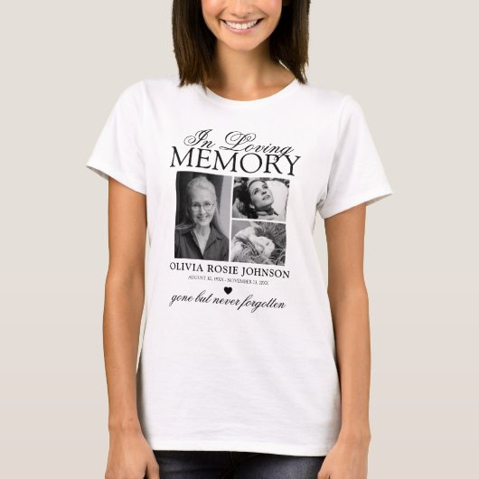 Memorial Sympathy Photo In Loving Memory Tシャツ (正面)