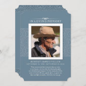 Memorial Thank 王室の You Blue写真 招待状 (正面/裏面)