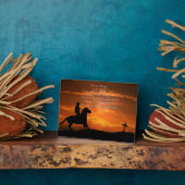 Memorial Tribute Cowboy and Horse Spiritual Plaque フォトプラーク (側面)