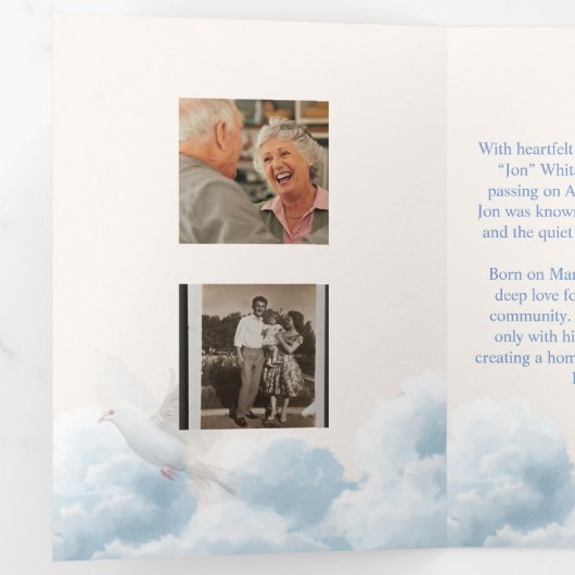 Memorial Trifold Funeral Template 三つ折り招待状 (内部最初)