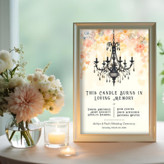 Memorial Vintage Pastel Chic Floral Chandelier ポスター