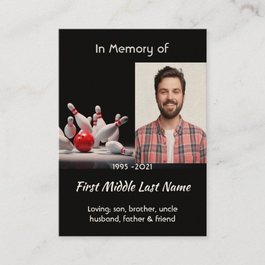 MemorialKeepsake for Bowling Bowler 名刺 (正面)