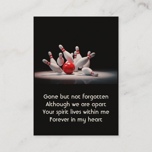 MemorialKeepsake for Bowling Bowler 名刺 (裏面)