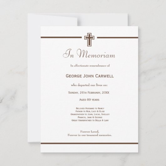 Memoriamの宗教死の通知の写真 案内状 (裏面)