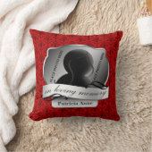 "Memoriamの愛情のある記憶"の赤いダマスク織 クッション (ブランケット)