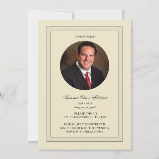 Memoriamカードの層にされた写真 招待状 (正面)