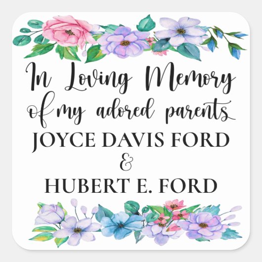 Memoriamステッカー内 スクエアシール (正面)