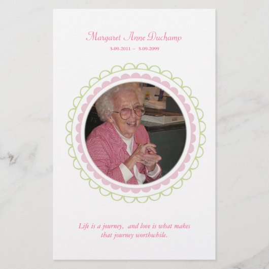 Memoriam愛するメモリの中で葬儀の写真の手を出す チラシ (正面)