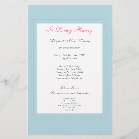 Memoriam愛するメモリの中で葬儀の写真の手を出す チラシ (裏面)