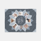 Memoriesフォトコラージュ青ID1016 フリースブランケット (正面(横))