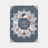 Memoriesフォトコラージュ青ID1016 フリースブランケット (正面)