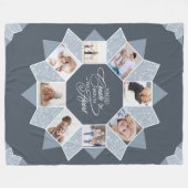 Memoriesフォトコラージュ青ID1016 フリースブランケット (正面(横))