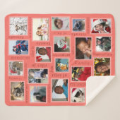 Memories Coral 20フォトコラージュパーソナライズされた シェルパブランケット (正面(横))