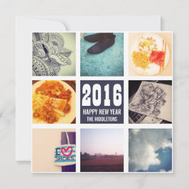Memories Instagram Photo Collage 2016 Navy Blue シーズンカード