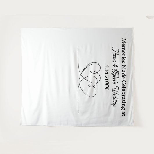 Memories Made at  Wedding Backdrop Photo Prop タペストリー (正面(横))