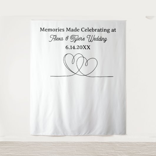 Memories Made at  Wedding Backdrop Photo Prop タペストリー (正面)