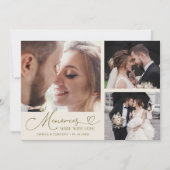 Memories Made With Love Wedding Cream Multi Photo サンキューカード (正面)