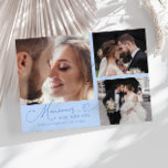 Memories Made With Love Wedding Icy Blue Photo サンキューカード<br><div class="desc">Modern and elegant wedding thank you photo card featuring a text that says "Memories made with love." You can add another photo on the back with a message. Icy blue.</div>