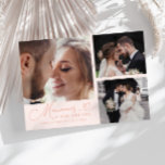 Memories Made With Love Wedding Peach Multi Photo サンキューカード<br><div class="desc">Modern and elegant wedding thank you photo card featuring a text that says "Memories made with love." You can add another photo on the back with a message. Peach.</div>