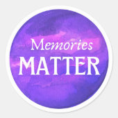 Memories Matter ALZ Awareness Sticker ラウンドシール (正面)