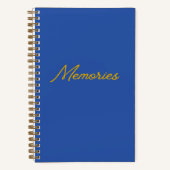 "Memories" Memory Journal In Blue & Data ノートブック (正面)