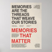 Memories Typography Poster Sentimental Wall Art ポスター (正面)