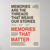 Memories Typography Poster Sentimental Wall Art ポスター (正面)