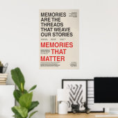 Memories Typography Poster Sentimental Wall Art ポスター (ホームオフィス)