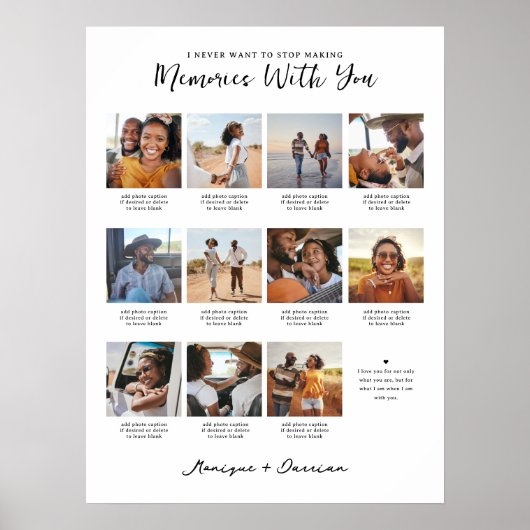 Memories With You | 11 Photo Collage Keepsake ポスター (正面)