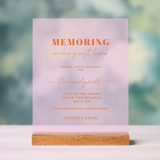 Memoring Guest Book Message Sign アクリルサイン (ニュートラル)