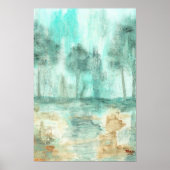 Memory,Abstract Landscape Trees Art Painting ポスター (正面)
