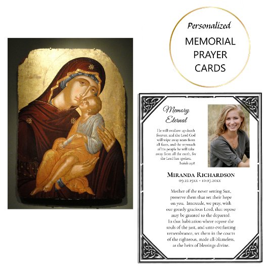Memory Eternal Orthodox Funeral Prayer Card        プレイスカード