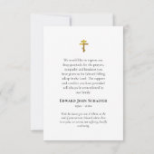 Memory Eternal Photo Orthodox Christian Funeral サンキューカード (裏面)