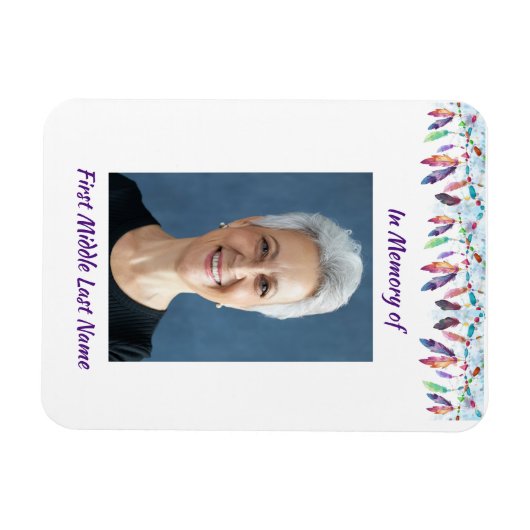 Memory Keepsake  Feathers Boho Tribal Native マグネット (横)