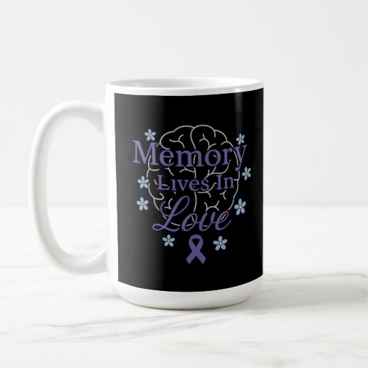 Memory Lives In Love Alzheimer’s Awareness コーヒーマグカップ (左)