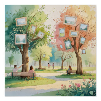 Memory Park – Reflective Watercolor Emotional Art  ポスター