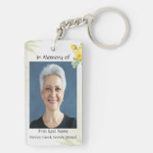  Memory Photo Yellow Roses Garden Flowers キーホルダー (裏面)