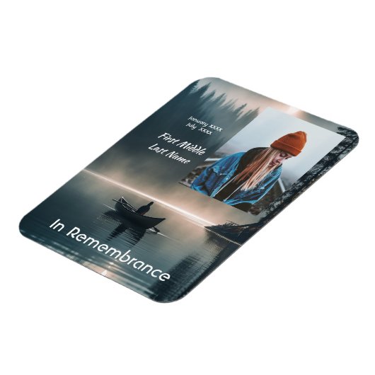 Memory Remembrance Keepsake Wilderness Lake Canoe マグネット (左側)