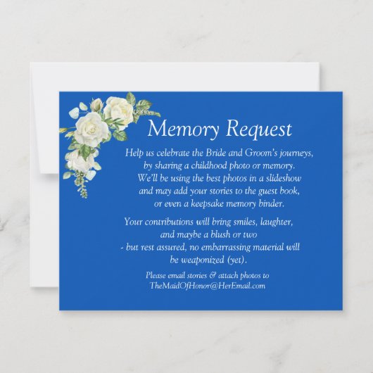 Memory Request - Cobalt Blue & White Roses Wedding (正面)