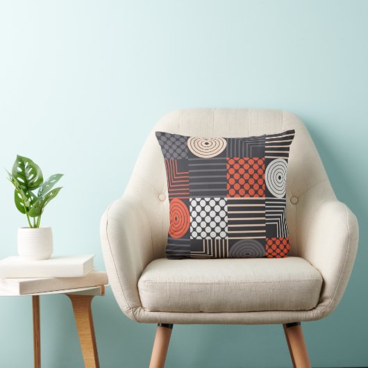 Memphis魔法:幾何学的バナーおもしろい クッション (椅子)