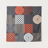 Memphis魔法：幾何学的バナーおもしろい タペストリー (正面(横))