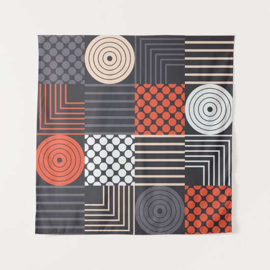 Memphis魔法：幾何学的バナーおもしろい タペストリー (正面)