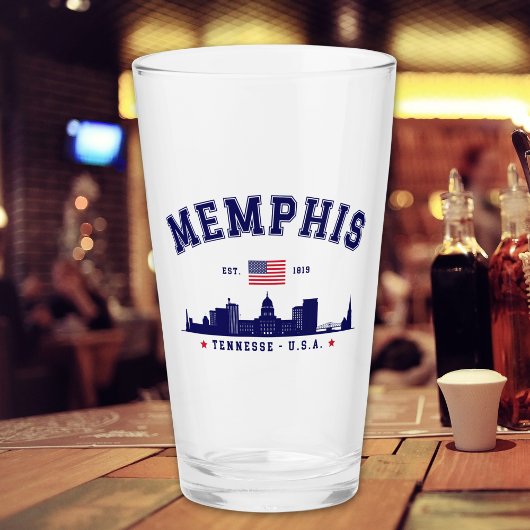 "Memphis– Cheers to 1819 & the Bluff City" タンブラーグラス