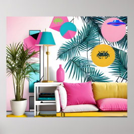 Memphis Design Party in the Living Room ポスター